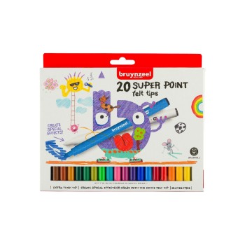 Фломастеры Bruynzeel Набор фломастеров Kids Super Point 20 цветов в картонной упаковке