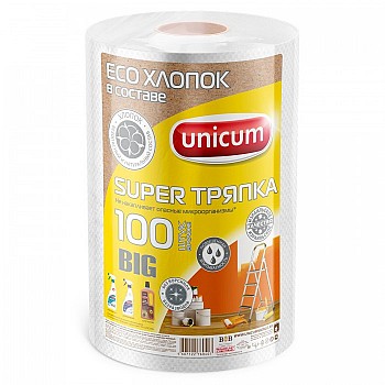 Unicum Супер тряпка с тиснением Big в рулоне 100 листов