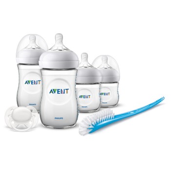 Philips Avent Набор бутылочек Natural 2х125 мл, 2х260 мл, щеточка и пустышка 6 шт.