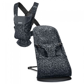 BabyBjorn Кресло-шезлонг Bliss Mesh Leopard с рюкзаком Mini Mesh Leopard