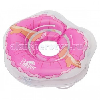 Круг для купания ROXY-KIDS Flipper на шею для купания и плавания малышей Балерина 3D-дизайн