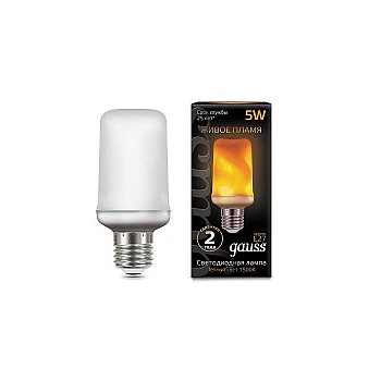 Светильник Gauss Лампа LED T65 Flame 5W E27 20-80 Lm 1500K