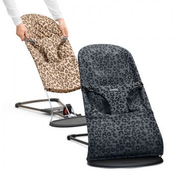 BabyBjorn Кресло-шезлонг Bliss Mesh Leopard с чехлом Cotton Leopard