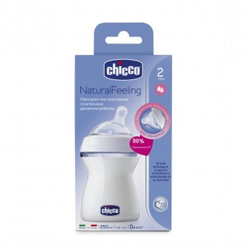 Бутылочка Chicco Natural Feeling с наклоном и флексорами с 2 мес. 250 мл