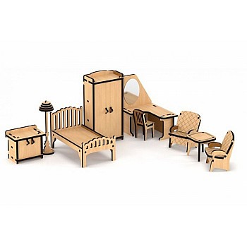 Lemmo Конструктор Набор кукольной мебели Спальня для домика Венеция (55 деталей)