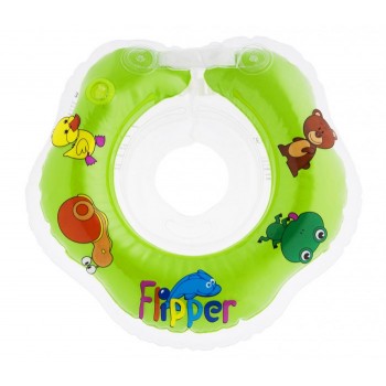 Круг для купания ROXY-KIDS надувной на шею для новорожденных и малышей Flipper
