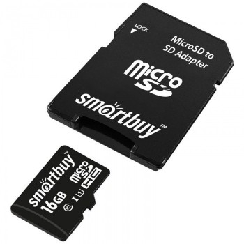 Smart Buy Карта памяти MicroSDHC 16GB Class 10 c адаптером SD