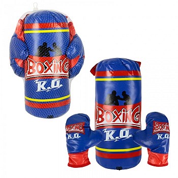 1 Toy Набор для бокса груша перчатки 21x15x38 см