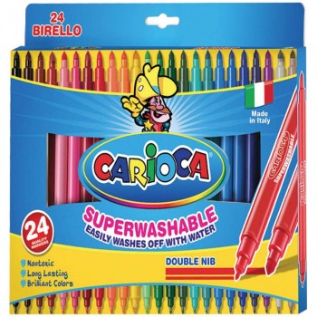 Фломастеры Carioca Berillo двухсторонние 24 цвета