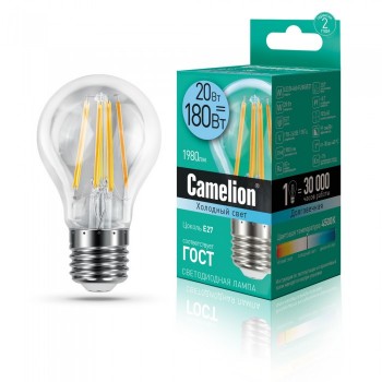 Светильник Camelion Светодиодная лампочка LED20-A60-FL/845/E27