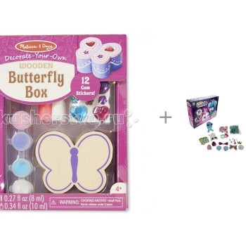 Melissa & Doug Набор создай свою шкатулку Бабочка и набор 1 Toy Пуш-Плюш Мышиная принцесса и Мурочка