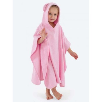 BabyBunny Детское махровое полотенце пончо с ушками Медвежонок M 115х71 см