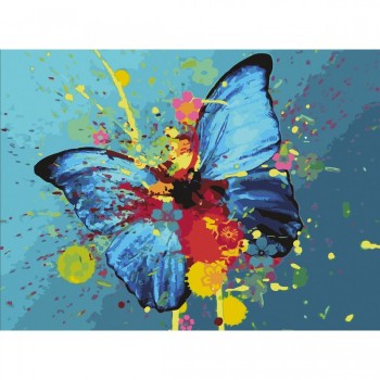 Остров Сокровищ Картина по номерам Голубая бабочка 40х50 см