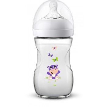 Бутылочка Philips Avent Natural Бегемотик медленный поток с 1 мес. 260 мл