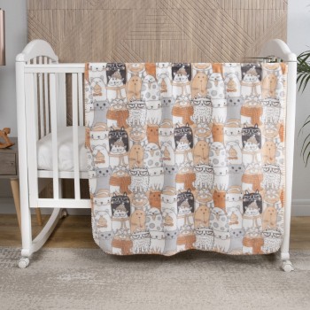 Плед Baby Nice (ОТК) Micro Flannel Котики 118х100 см