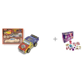 Melissa & Doug Набор Создай свою собственную гоночную машину и набор 1 Toy Пуш-Плюш Корольчиха и Мышастик