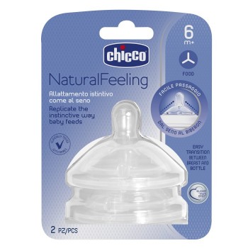 Соска Chicco Natural Feeling для густой пищи 6+ 2 шт