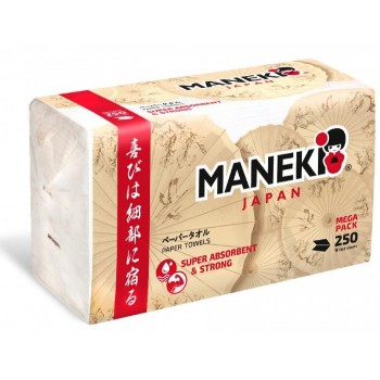 Maneki Полотенца бумажные листовые однослойные Kabi V-сложения 250 шт.