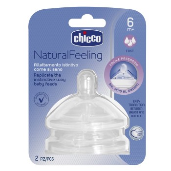 Соска Chicco Natural Feeling быстрый поток 6+ 2 шт