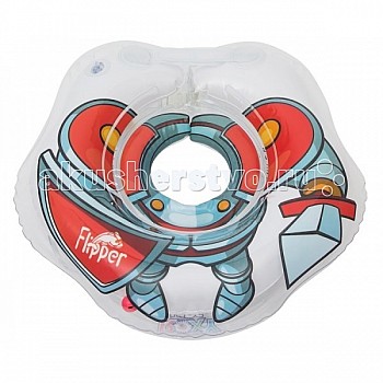 Круг для купания ROXY-KIDS Flipper на шею для купания и плавания малышей Рыцарь 3D-дизайн
