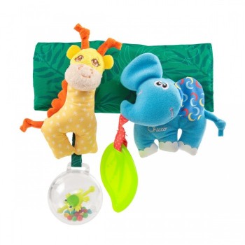 Развивающая игрушка Chicco на коляску Жираф и Слоник