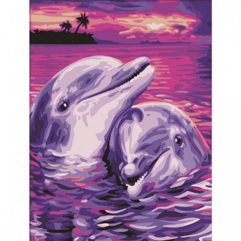 Остров Сокровищ Картина по номерам Дельфины 40х50 см