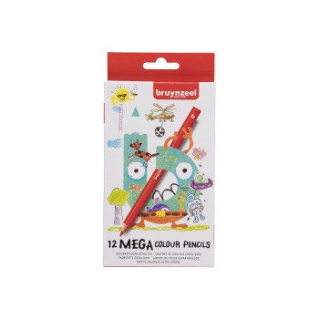 Bruynzeel Набор утолщенных цветных карандашей Kids Mega 12 цветов в картонной упаковке