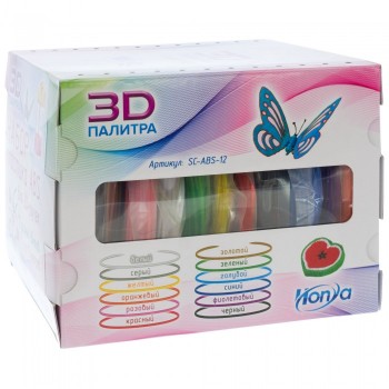 Honya Набор пластика ABS. 12 различных цветов по 12 м