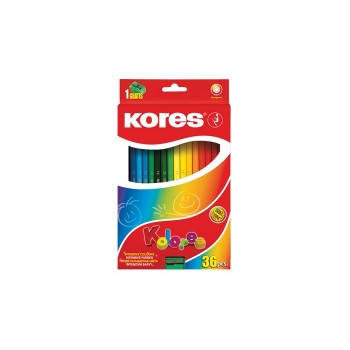 Kores Карандаши цветные шестигранные с точилкой 36 цветов