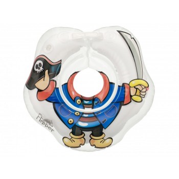 Круг для купания ROXY-KIDS Flipper на шею для купания и плавания малышей Пират 3D-дизайн