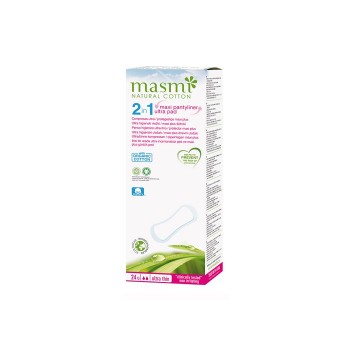 Masmi Гигиенические прокладки 2 в 1 Soft Maxi Plus из органического хлопка на каждый день и для дней цикла 24 шт.