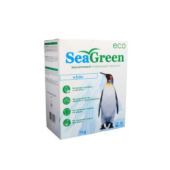 SeaGreen Порошок стиральный для белых вещей бесфосфатный концентрированный 1 кг