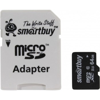 Smart Buy Карта памяти MicroSDXC 64GB PRO UHS-I Class 10 c адаптером SD