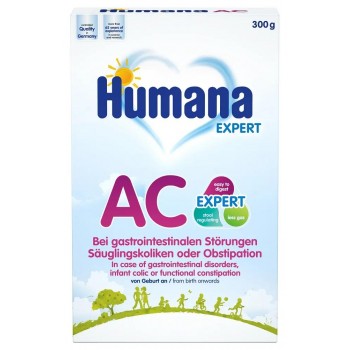 Сухая молочная смесь Humana AС Expert против колик, с рождения, 300гр
