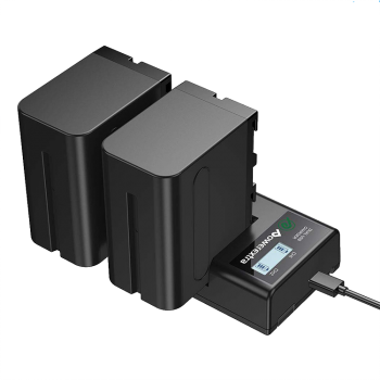 2 аккумулятора + зарядное устройство Powerextra NP-F970 (micro USB) SN-F970LCD-B