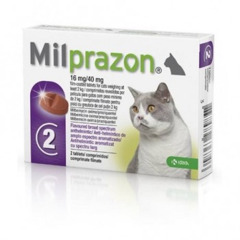 Krka Милпразон Таблетки против гельминтов для кошек от 2 кг, 2 таблетки
