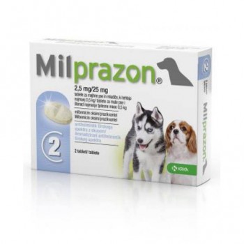 KRKA Милпразон Антигельминтик для щенков и мелких собак, 2 таблетки
