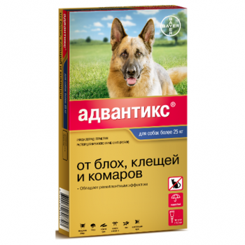 Адвантикс GOLD Капли антипаразитарные для собак от 25 кг, 1 пипетка
