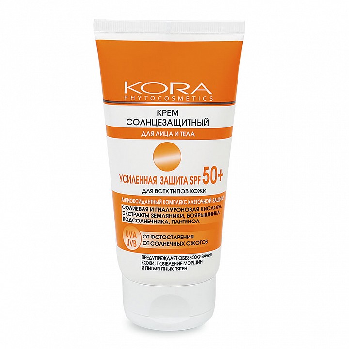 KORA солнцезащитный крем для тела солнцезащитные средства SPF 50+