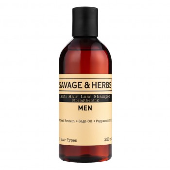 SAVAGE&HERBS Укрепляющий мужской шампунь против выпадения волос с провитаминами В3,B5