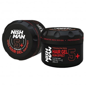 NISHMAN Гель для укладки волос HAIR GEL 5+ Gum Effect Ultra Hold