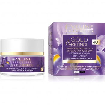 EVELINE Крем для лица GOLD & RETINOL регенерирующий питательный 40+ (против морщин)