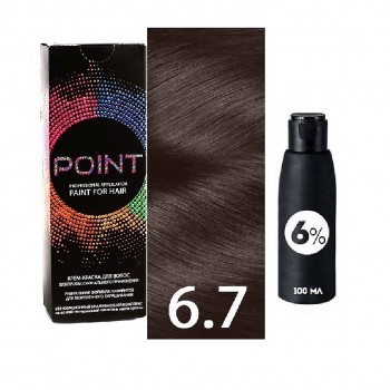 POINT Краска для волос, тон №6.7, Русый коричневый (шоколад)+ Оксид 6%