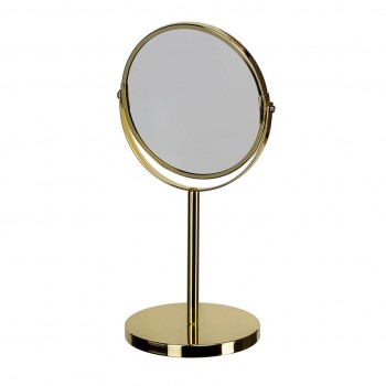 SWENSA Зеркало косметическое d=17см 2-стороннее, настольное, золотой
