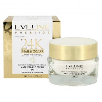 EVELINE Крем для лица PRESTIGE 24K SNAIL&CAVIAR дневной интенсивно укрепляющий против морщин