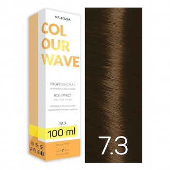 MALECULA Профессиональная перманентная крем-краска Colour Wave 7.3 Золотой Блонд