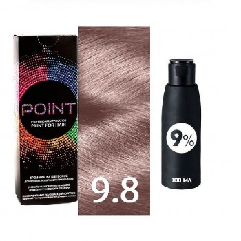 POINT Краска для волос, тон №9.8, Светлый блонд перламутровый +Оксид 9%