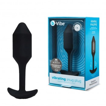 B-VIBE Профессиональная пробка для ношения с вибрацией черная Vibrating Snug Plug 2