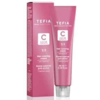 Tefia Color Creats - Крем-краска для волос с маслом монои, 6.2 темный блондин бежевый, 60 мл