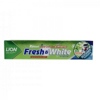 Lion Thailand Fresh & White Toothpaste - Паста зубная для защиты от кариеса прохладная мята, 160 г